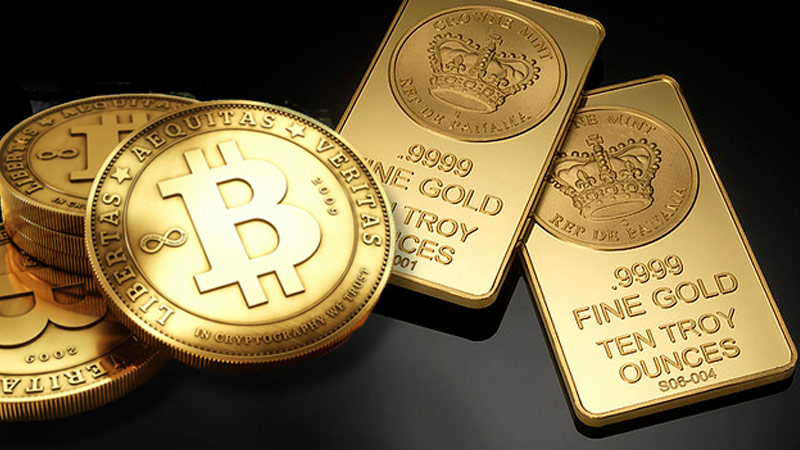 ارزش بیت کوین و طلا