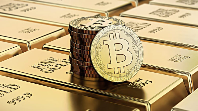 ارزش بیت کوین و طلا